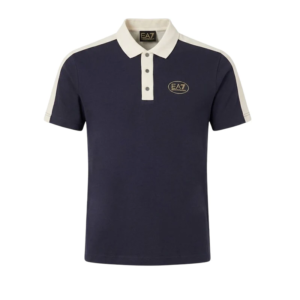 EA7 Polo algodón Logo Series Armani Blue