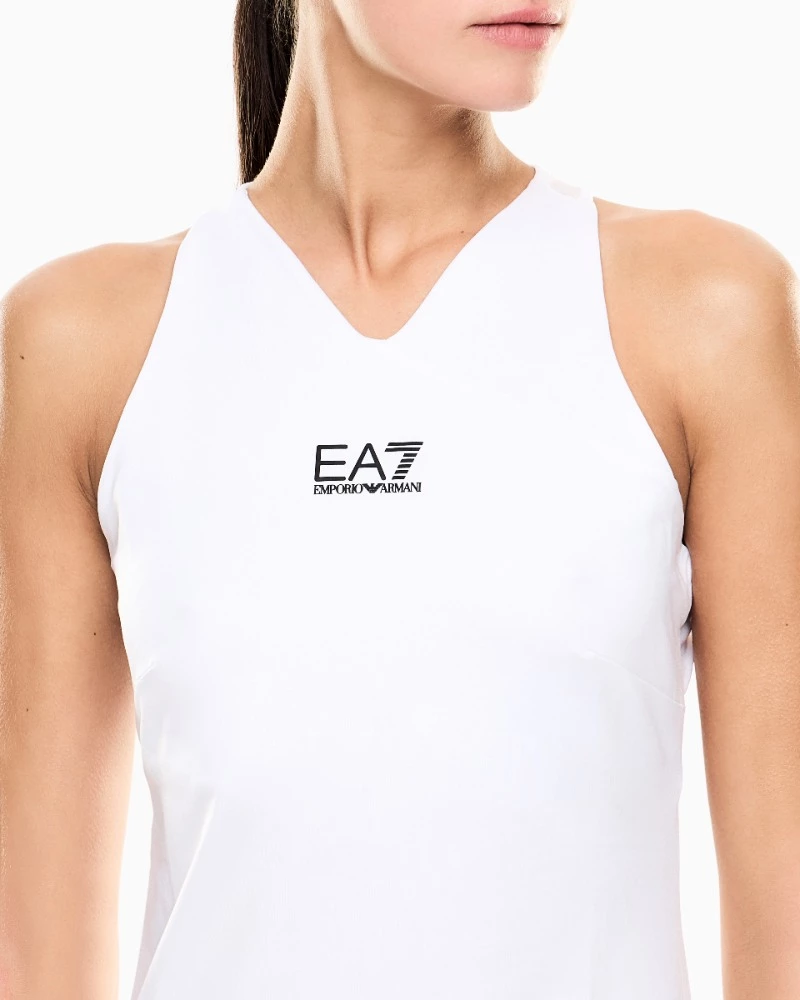 Vestido EA7 Ventus7 Sin Mangas Tennis Pro Blanco - Imagen 4