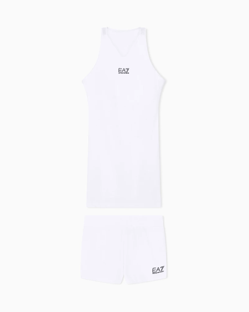 Vestido EA7 Ventus7 Sin Mangas Tennis Pro Blanco