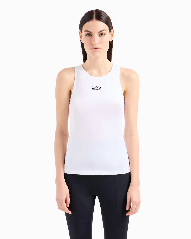 Top EA7 Ventus7 Cuello Redondo Tennis Pro Blanco - Imagen 2