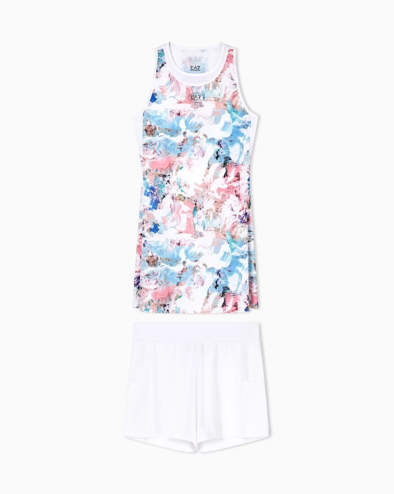 Vestido EA7 Ventus7 Blanco Fancy